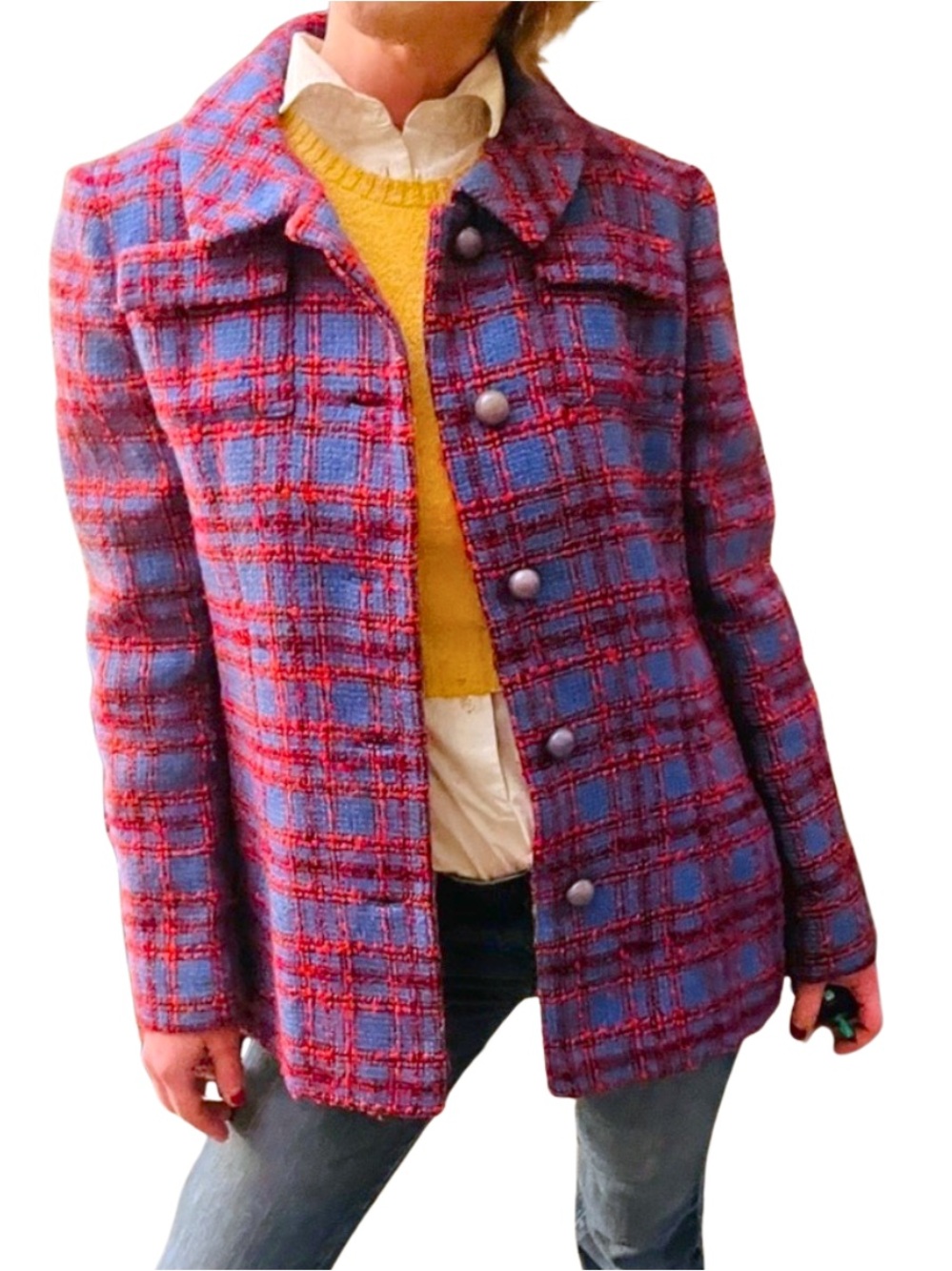 Vintage Davidow Tweed Blazer 60s Classic Wool Jacket Sm | Rare MM Cohn